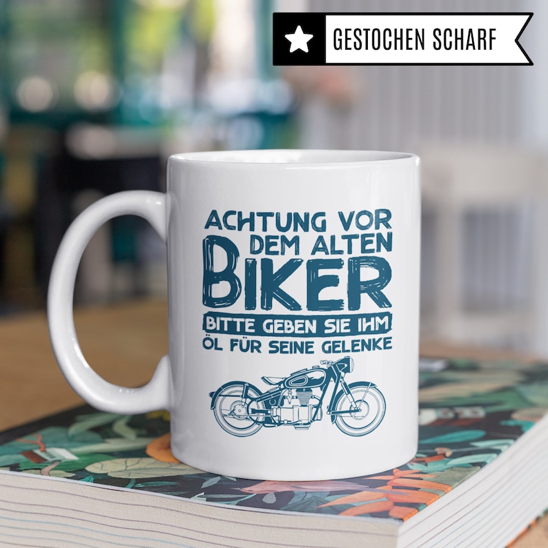 Motorradfahrer Tasse, Motorrad Geschenk für Biker, Becher Geschenkidee Motorradfahren, Kaffeetasse Biker Motorradfahrer Rentner Opa Spruch Bild 4