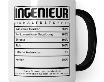 Ingenieur Tasse Geschenkidee Kaffeetasse Humor Witz Geschenk für Ingenieurberufe Kaffeebecher Kfz IngenieurBecher