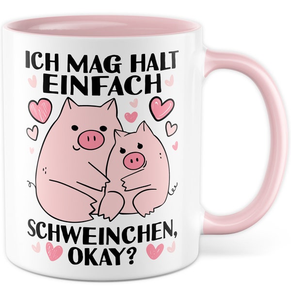 Tasse Schweinchen lustige Schweine Kaffeetasse Geschenk Kaffee-Becher Schwein süß Geschenkidee Kollegin Humor Freundin witzig Bäuerin Ferkel