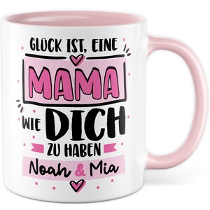 Tasse Mama personalisiert Geschenk, Glück ist, eine Mama wie dich zu haben Geschenkidee Kaffeetasse Spruch Kaffee-Becher Muttertag Tochter