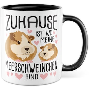 Meerschweinchen Tasse mit Spruch lustige Meerschwein Kaffeetasse Geschenk Kaffee-Becher süß Geschenkidee Kollegin Freundin Haustier zuhause