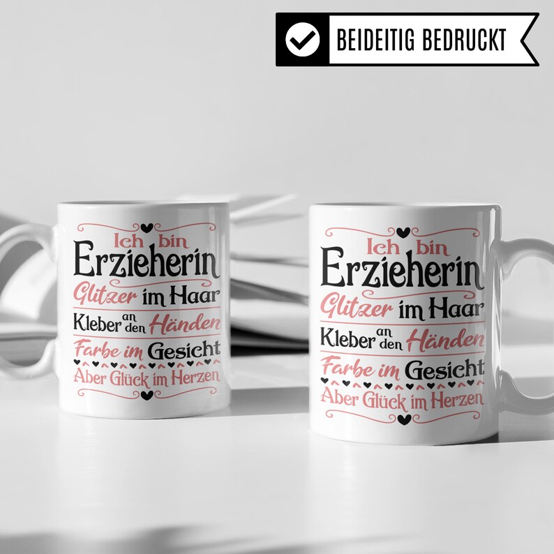 Abschiedsgeschenk-Tasse Für Erzieherin – „Hart Zu Finden, Schwer Zu Verlassen“, Spülmaschinenfest, Beidseitig Bedruckt
