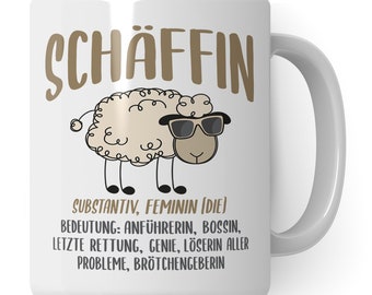 Tasse Chefin Geschenke lustig: Schäffin, Spruch Führungskraft Kaffeebecher Geschenkidee, Kaffeetasse Beförderung Vorgesetzte Frauen Becher