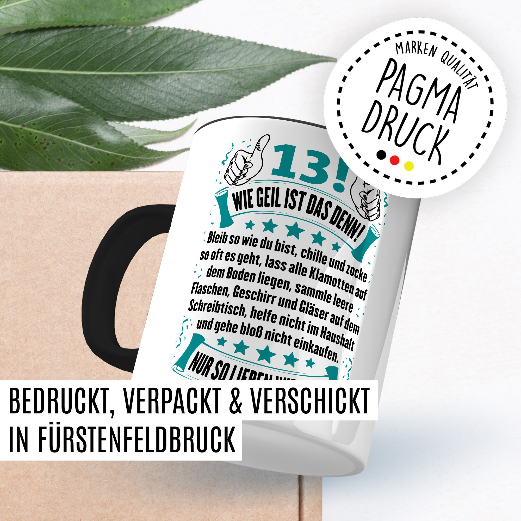 Pagma Druck Tasse „13 Official Teenager“ – Geschenk Für 13. Geburtstag Mädchen – Spülmaschinenfest, Beidseitig Bedruckt, 330 Ml