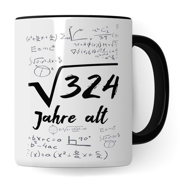 18. Geburtstag Tasse, Volljährig Geschenk Becher Mathe, 18 Jahre alt Geschenkidee, Kaffeetasse Mathematik 18 Geburtstag Geschenkideen lustig