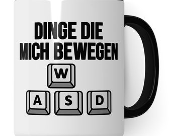 Gaming Tasse, Dinge die mich bewegen Kaffeetasse für Gamer Kaffee-Becher Geschenk Geschenkidee Teetasse mit Spruch lustig Gaming-Fans