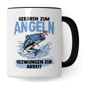 Angler Tasse mit Namen Geschenk Angel Becher Zubehör Mann Erwachsener  Kinder