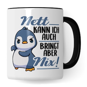 TRIOSK Tasse Pinguin mit Spruch Ganz dünnes Eis Freundchen