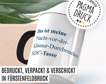 Tazza Da Caffè Per Studenti "Emergenza Studio" | 330 Ml | Idea Regalo Divertente | Stampata Su Entrambi I Lati | Bianca