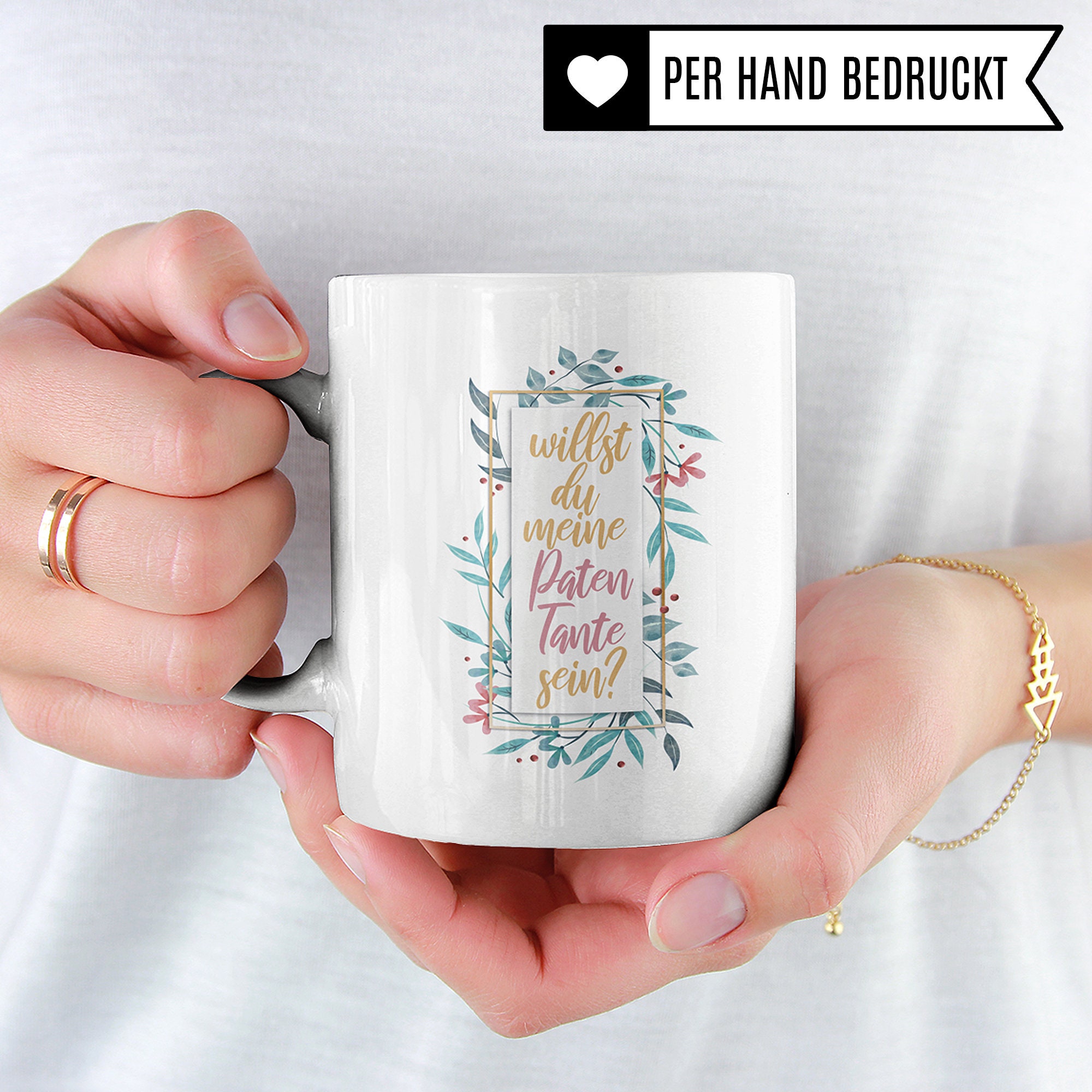 Tazza Per Domanda Di Brevetto "Willst Du Meine Patentante Sein?" - Idea Regalo Per Battesimo E Brevetto (330 Ml)