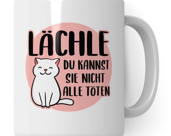 Tasse lustig mit Spruch  - Kaffee Katzen Lieblingstasse mit Katzenmotiv - Geschenk für Arbeit Büro Katze Kollegin Freundin Kaffee-Becher