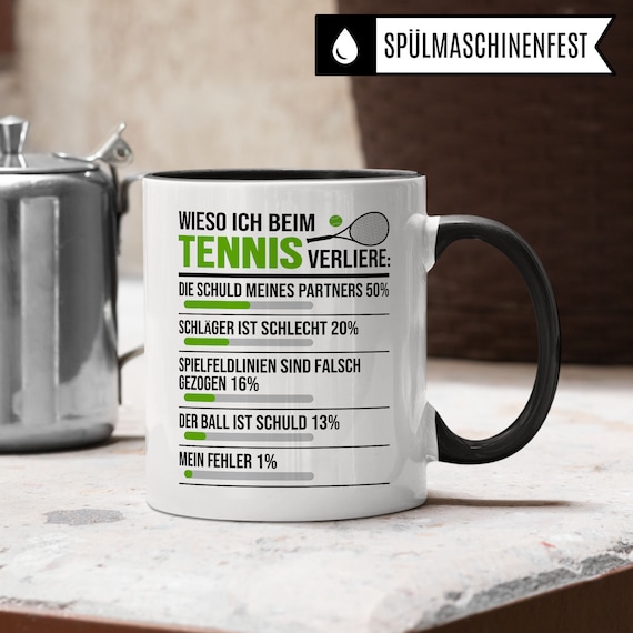Tasse Tennis Trendation - Cadeau Pour Joueur Avec Slogan, Homme/femme, Céramique