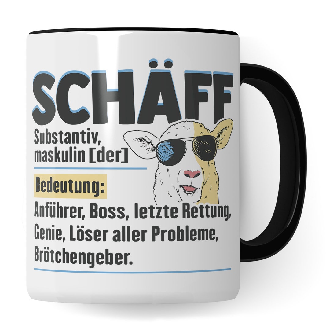 Lustige Chef-Tasse „Schäff“ – Geschenk Für Vorgesetzte & Teamleiter, 330 Ml, Weiß-grün
