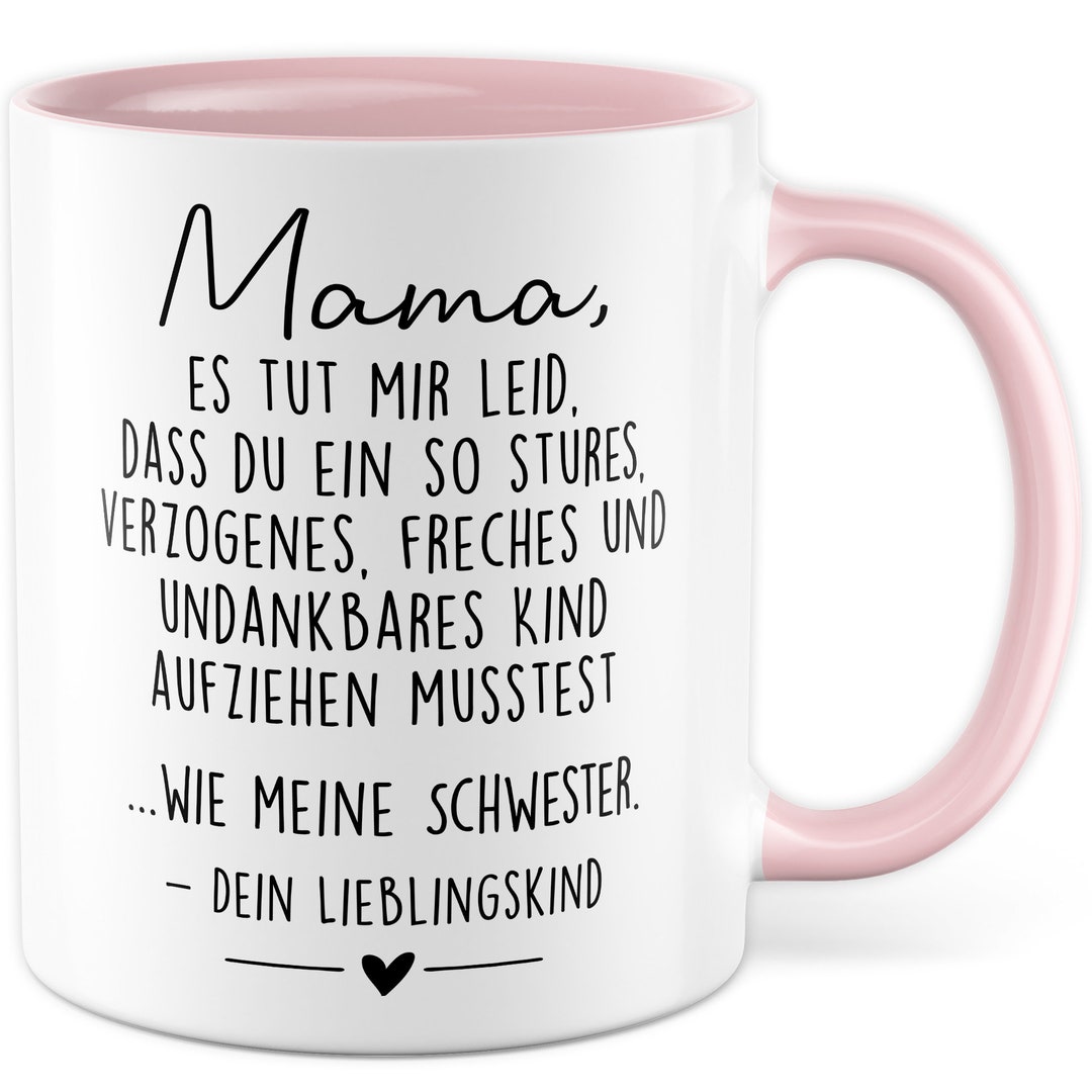 Geschenk-Tasse 'Definition Mama' – Schwarz, 325 Ml, Mit Farbigem Henkel, Spülmaschinengeeignet