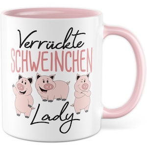 Crazy Pig Lady Cup Funny Pigs Coffee Cup Gift Coffee Mug Lindo regalo Idea Humor Novia Funny Farmer Piglet