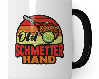 Tasse Tennisspieler Old Schmetterhand Geschenk Tennis-Spielerin Tennisprofi Tennisliebhaber Geschenkidee Kaffeetasse für Spielpartner