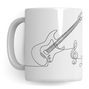 Electric Guitar Mug - Music Gift for Electric Guitarist - Coffee Cup Musician Electric Guitar Player - Gift Ideas Electric Guitarist Coffee Mug
