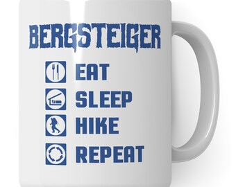 Mountaineer Cup, Hiking Gift Mountains, Wanderer Mug Mountain Hiking Trekking Gift Idea, Mountain Coffee Cup Alps Motif Coffee Mug