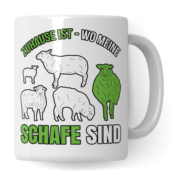 Schafe Tasse Motiv, Becher mit Schaf Spruch Geschenk, Geschenkidee für Schäfer & Landwirt, Lamm Bauer Kaffeetasse