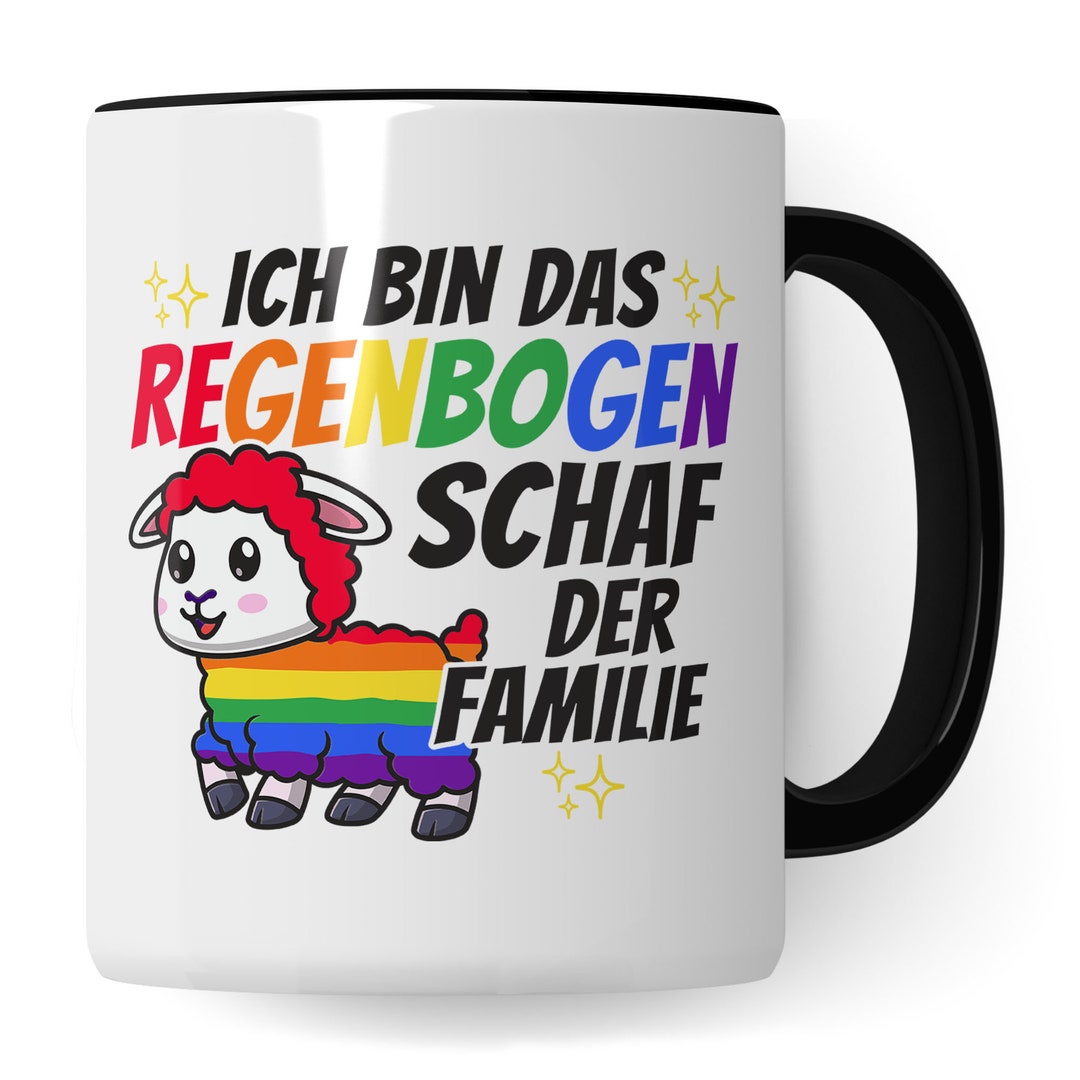 LGBT Tasse – „Ich Bin Das Regenbogen Schaf Der Familie“, Pride Geschenk, 330 Ml, Spülmaschinenfest, Beidseitig Bedruckt