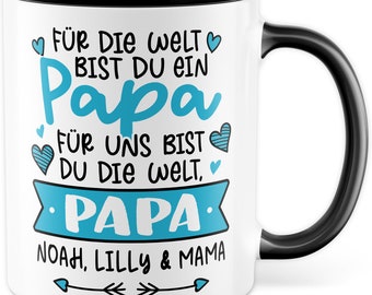 Caneca do pai personalizada, ideia de presente para o dia dos pais, nomes próprios da família, presente doce para o dia dos pais, presente de crianças e mães, pode ser personalizado