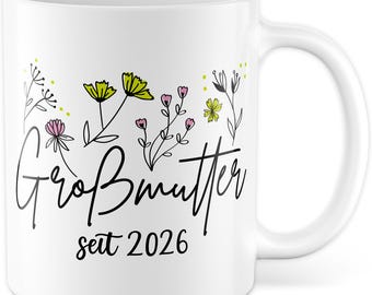 Grandma Mug Gift, Grandmother since 2026 Gift Idea New Grandma Coffee Mug with Saying Coffee Cup Tea Cup Family Grandchildren