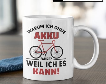 OM3 Emaille-Tasse Mit Fahrrad-Spruch – 300 Ml, Beidseitig Bedruckt, Spülmaschinenfest, Made In Germany
