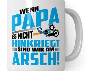 Papa Tasse Vater Geschenk Kaffeetasse Vatertag Vatertagsgeschenk für Heimwerker Handwerker