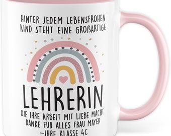 Teacher mug with saying personalized gift idea for teachers personalized with name farewell farewell gift coffee mug