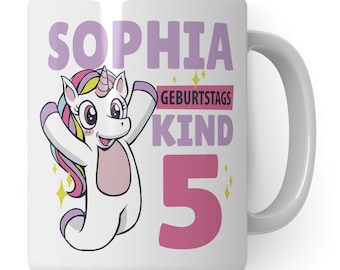 Birthday girl cup with saying PERSONALIZED, kids birthday gift with name unicorn mug gift idea wish name daughter