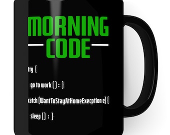 Informatique Tasse Tasse à café Informatique Matin Code Programmation Tasse à café Drôle de cadeau Sarcasme Programmeur d’idée cadeau