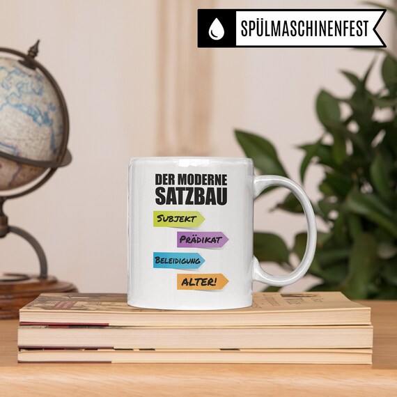 HOM - Taza De Profesor Alemán Con Texto En Inglés «Best Teacher ALEMAN» - Taza De Café Divertida Con Texto En Inglés «Best Teacher