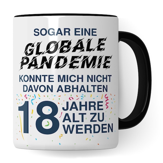 18. Geburtstag Junge Tasse, Geschenk 18 Geburtstag Sohn, Becher 18