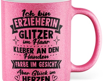Educator mug gift, I am an educator - glitter in my hair gift idea kindergarten teacher coffee mug with funny saying coffee mug