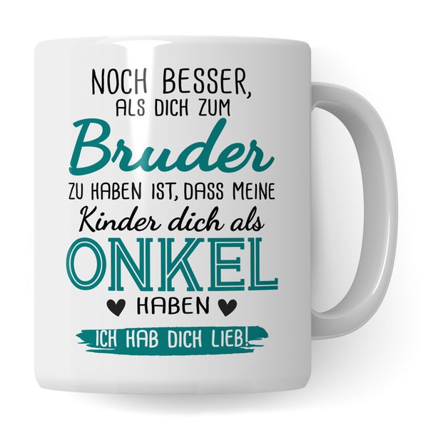 Bruder Tasse Geschwister Kaffeetasse Onkel Geschenk Bruderherz Kaffee-Becher Schwester Geschenkidee Ich hab dich lieb Motiv Geschwisterliebe