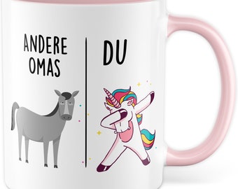 Tasse Oma Geschenk Andere Omas - Du, Kaffeetasse Großmutter Geschenk für Frauen Geschenkidee Enkelkinder Frau Enkel Muttertag Kaffee-Becher