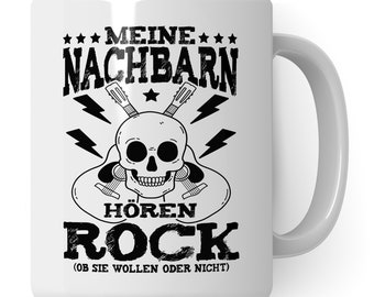Rock Cup Rocker Coffee Cup Metal Fan Gift Idea Coffee Mug Gift Saying Funny Humor Teacup Joke My Neighbors Listen to Rock
