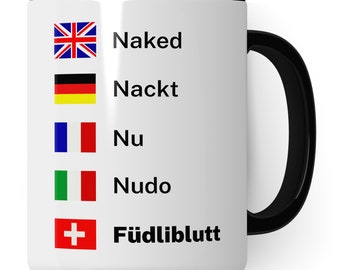 Switzerland Mug funny, gift Swiss German dialect Saying: Füdliblutt, coffee cup Swiss Swiss humor joke mug