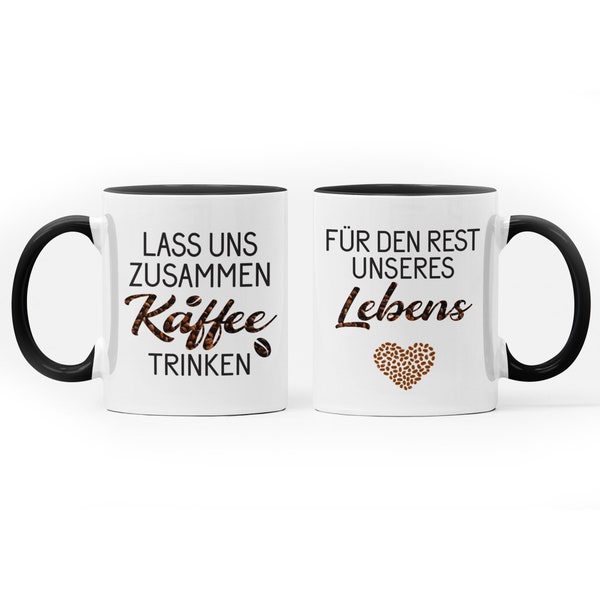 Hochzeit Tassen Set Kaffeeliebhaber Geschenk Kaffeetasse Kaffee-Becher Geschenkidee Trauung Hochzeitsgeschenk Brautpaar Jahrestagsgeschenk