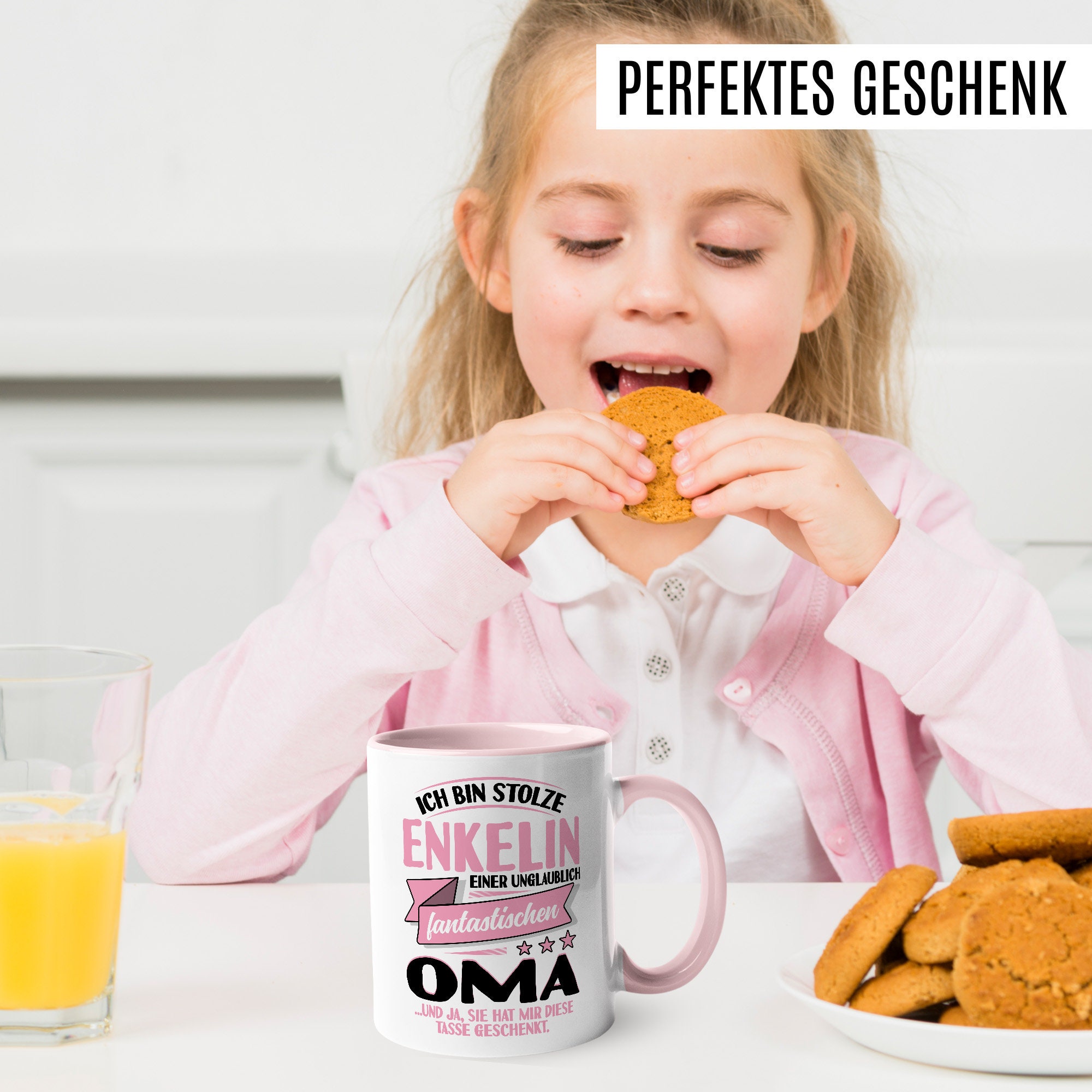 Enkelin Spruch-Tasse „Hochintelligent & Wunderschön“ – 330 Ml Keramik, Spülmaschinengeeignet, Beidseitig Bedruckt