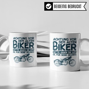 Motorradfahrer Tasse, Motorrad Geschenk für Biker, Becher Geschenkidee Motorradfahren, Kaffeetasse Biker Motorradfahrer Rentner Opa Spruch Bild 3