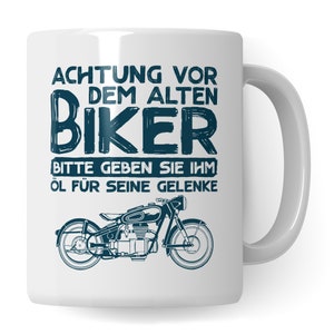 Motorradfahrer Tasse, Motorrad Geschenk für Biker, Becher Geschenkidee Motorradfahren, Kaffeetasse Biker Motorradfahrer Rentner Opa Spruch Bild 1