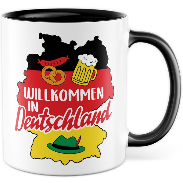 Tasse Einbürgerung Geschenk Herzlich Willkommen in Deutschland Geschenkidee Kaffeetasse mit Spruch herzlich Kaffee-Becher Einwanderung Asyl