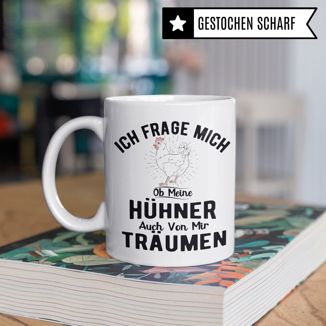 F-Caw-F Hühner Tasse 9,5cm - Lustige Keramiktasse Mit Henkel