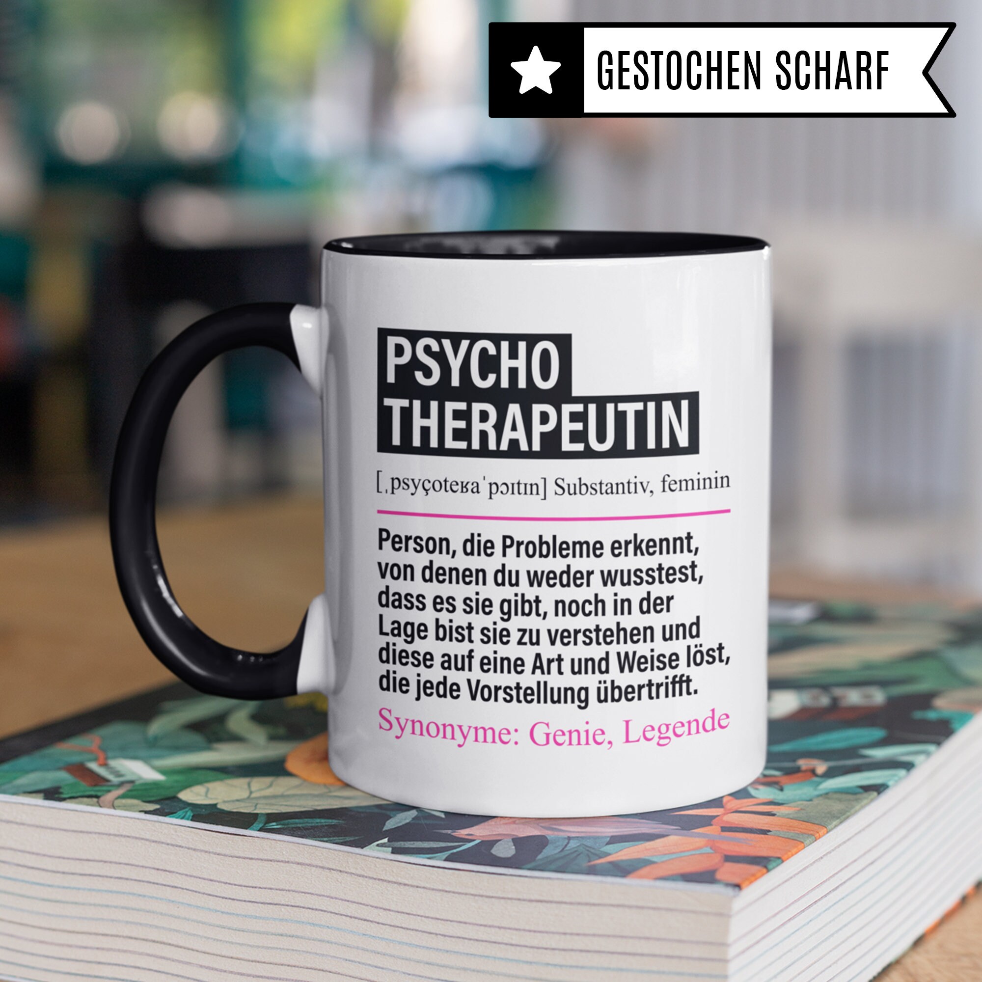 Tasse Psychotherapeutin – Lustiger Spruch & Hundemotiv | Spülmaschinenfest, 330 Ml, In Deutschland Bedruckt