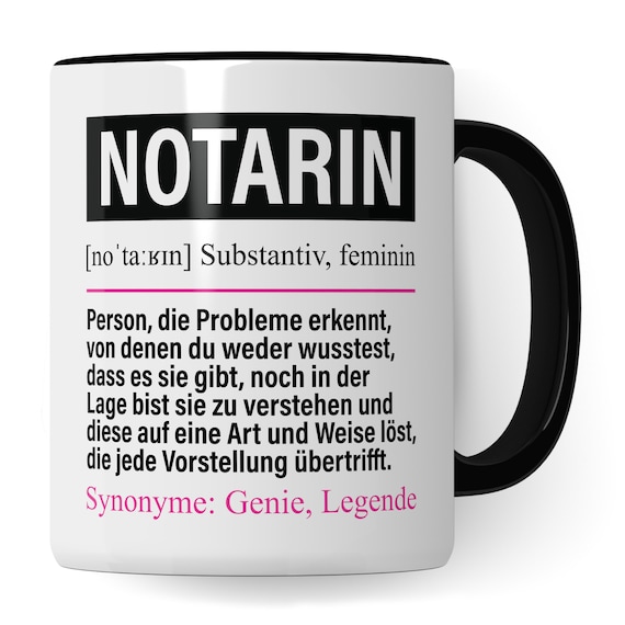 Lustige Notarin Tasse – Mit Spruch & Einhorn-Design | Berufsgeschenk, Spülmaschinenfest, 330 Ml | Beidseitig Bedruckt
