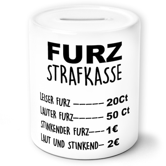 Spardose lustig Furzen Furzdose - Sparbüchse Jungen Männer Kollegen Büro - lustiges Geschenk Geschenkidee Humor Familie Sparschwein
