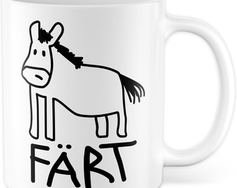 Tasse Färt avec dicton - cadeau tasse à cheval drôle - tasse à café 330ml en céramique - fille cheval femme idée cadeau tasse humour poney