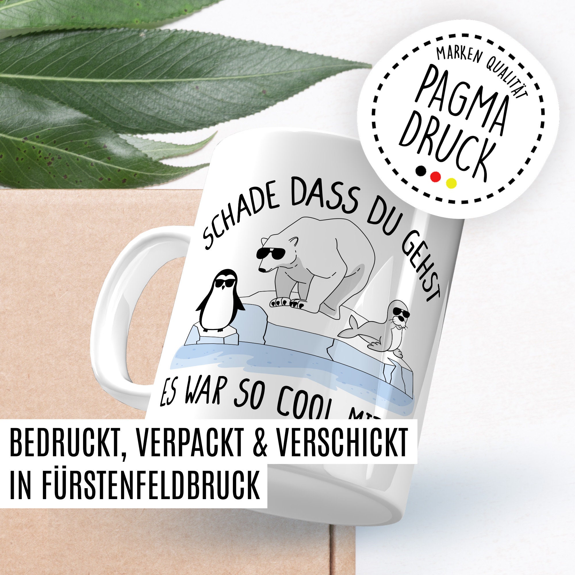 Abschiedsgeschenk-Tasse – „Schade, Dass Du Gehst“ – Spülmaschinenfest & Beidseitig Bedruckt