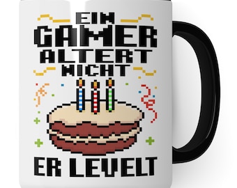 Gamer Cup, un giocatore non invecchia - Ha livellato l'idea regalo per gli appassionati di giochi Tazza da caffè regalo Tazza da caffè da gioco con dire divertente